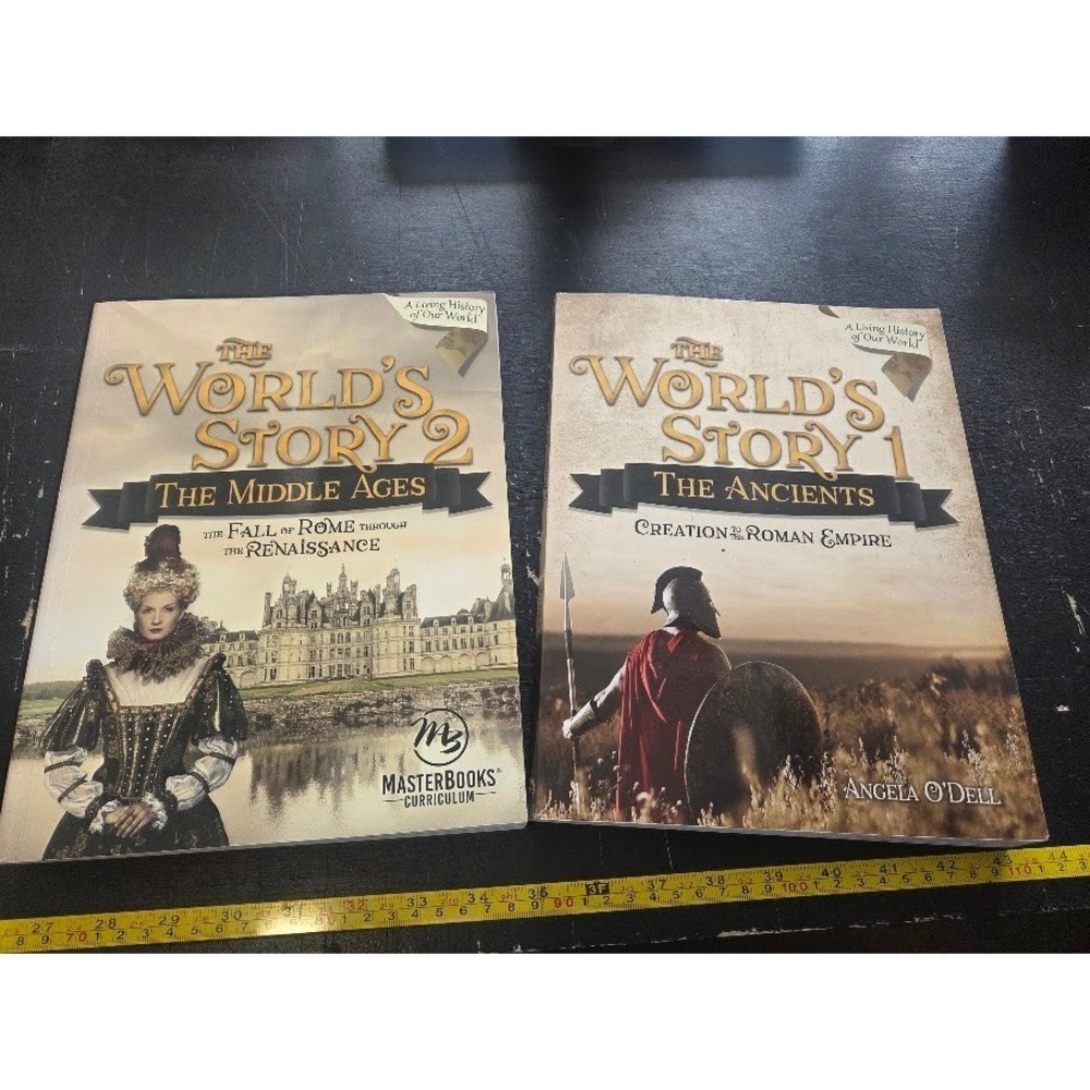 Master Books The Worlds Story 1 & 2 The Ancients The Middle Ages Angela O'Dell